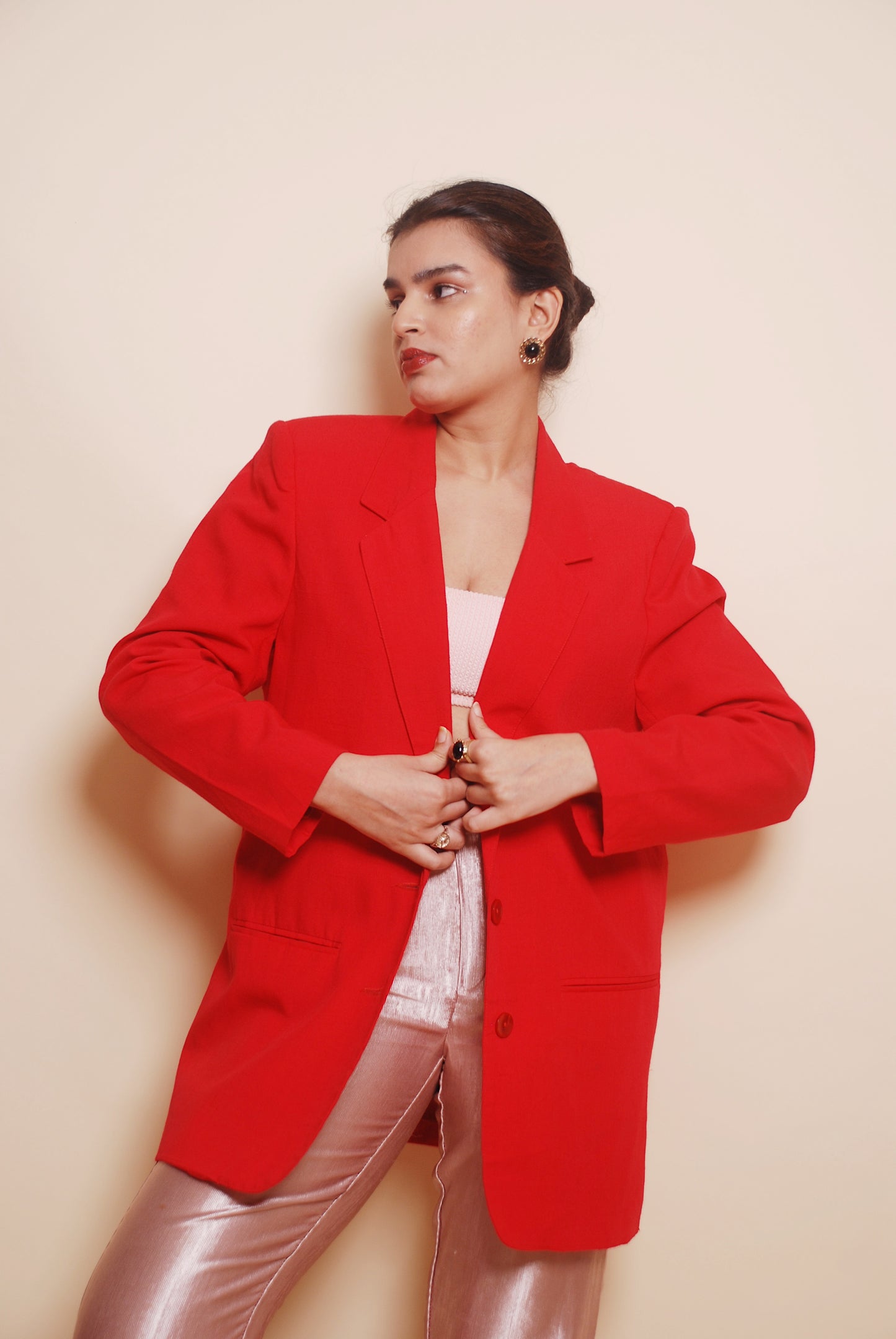 Vintage red long blazer