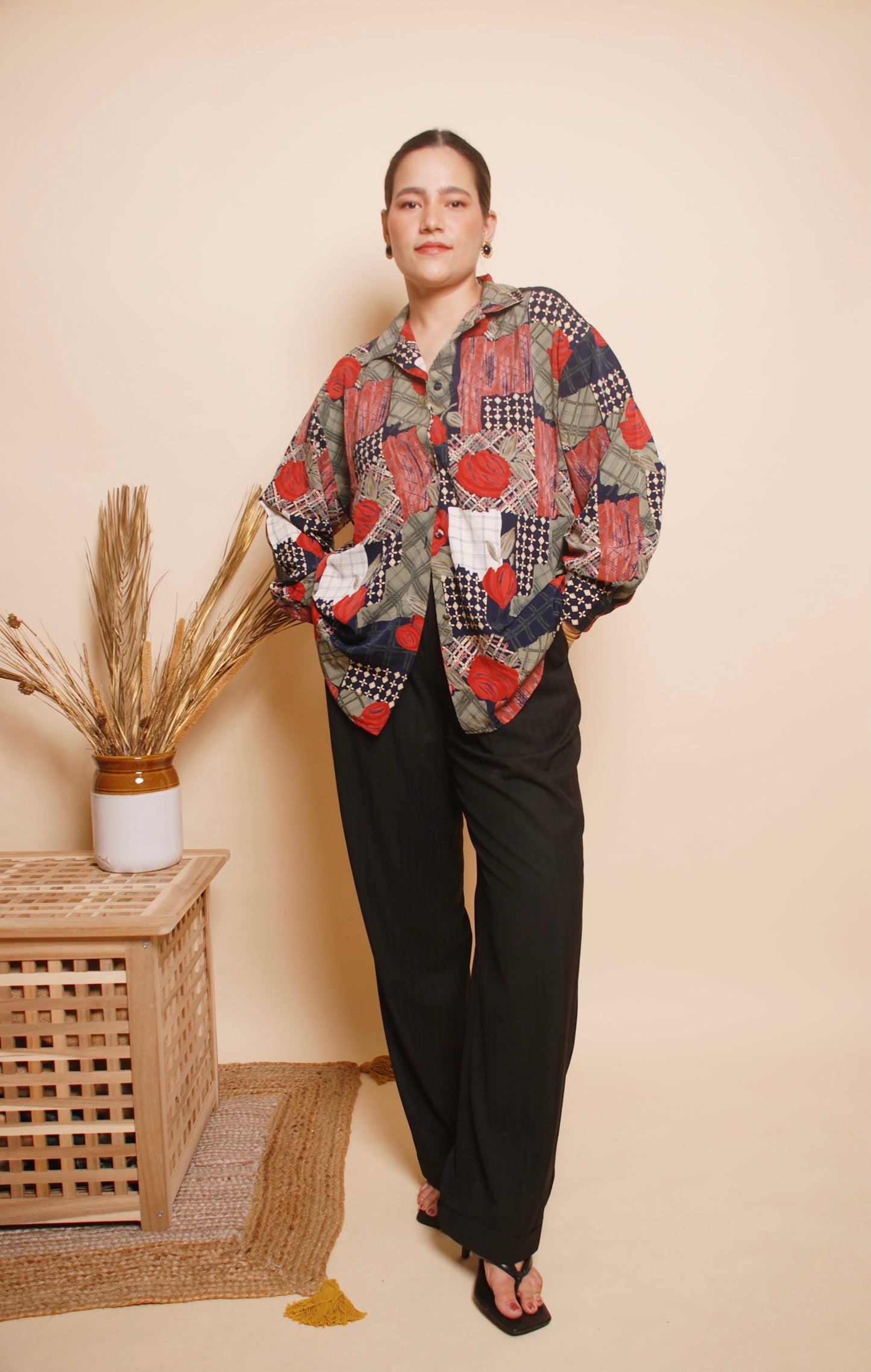 Multicolour vintage printed shirt