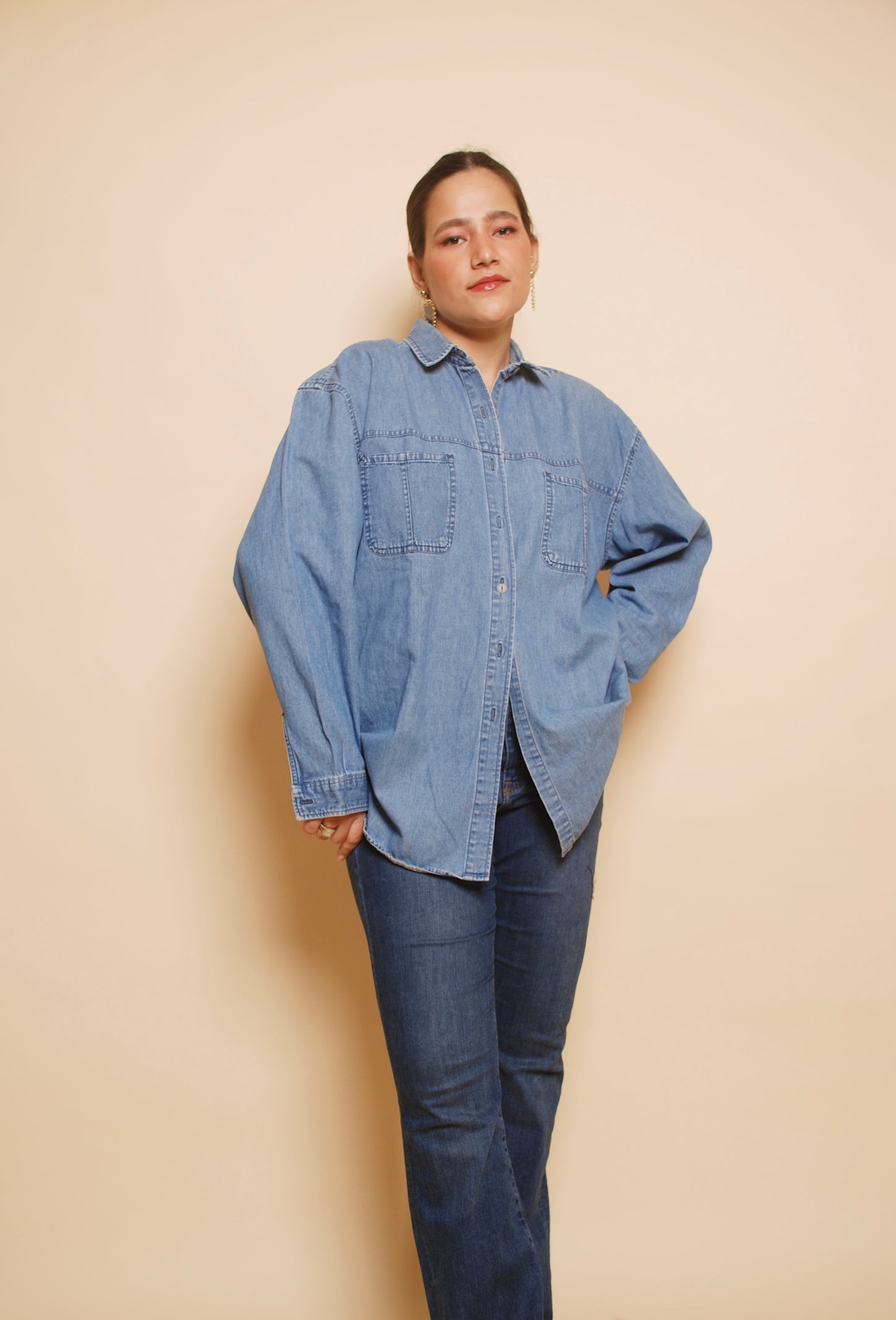 Light blue full sleeve denim shirt