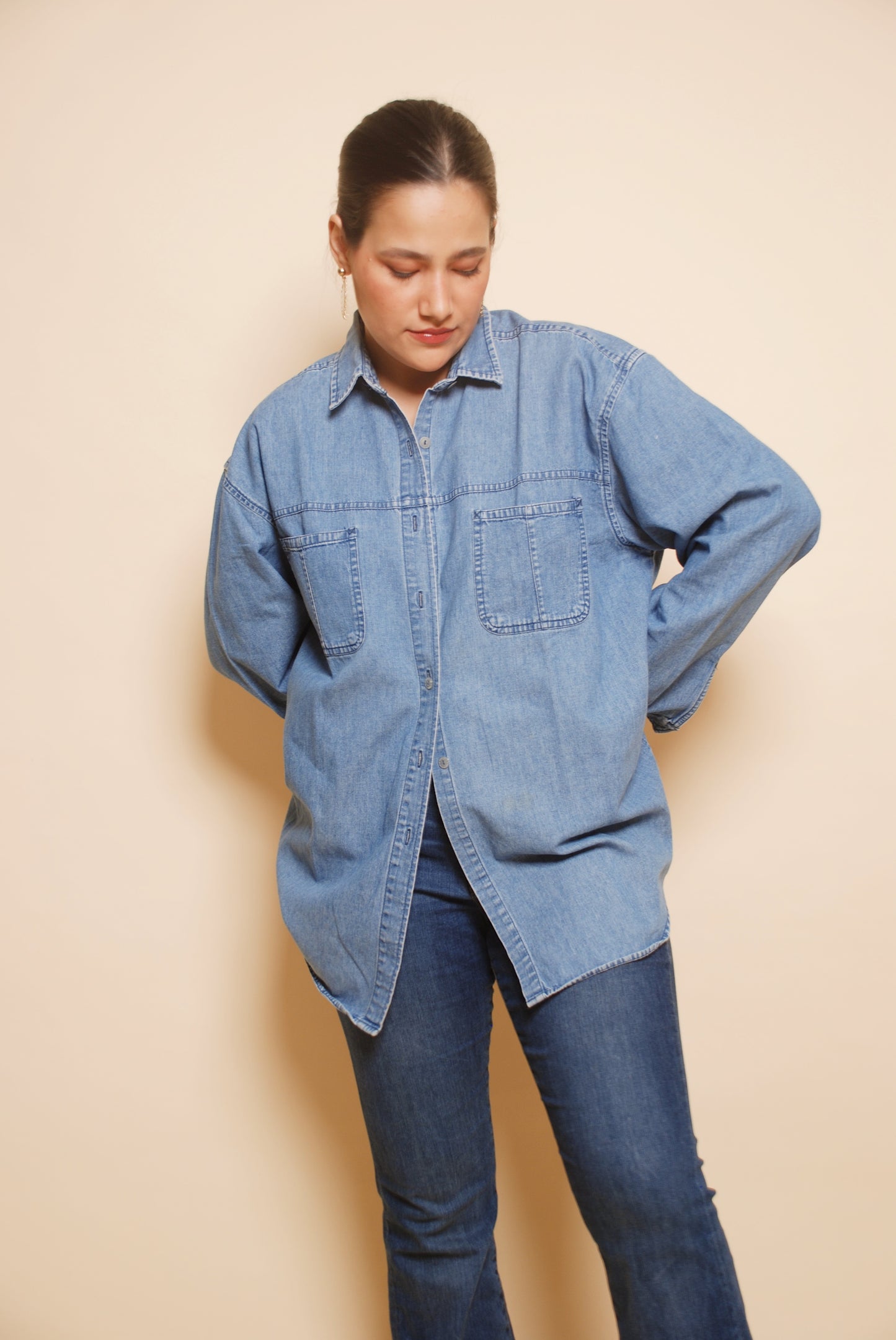 Light blue full sleeve denim shirt