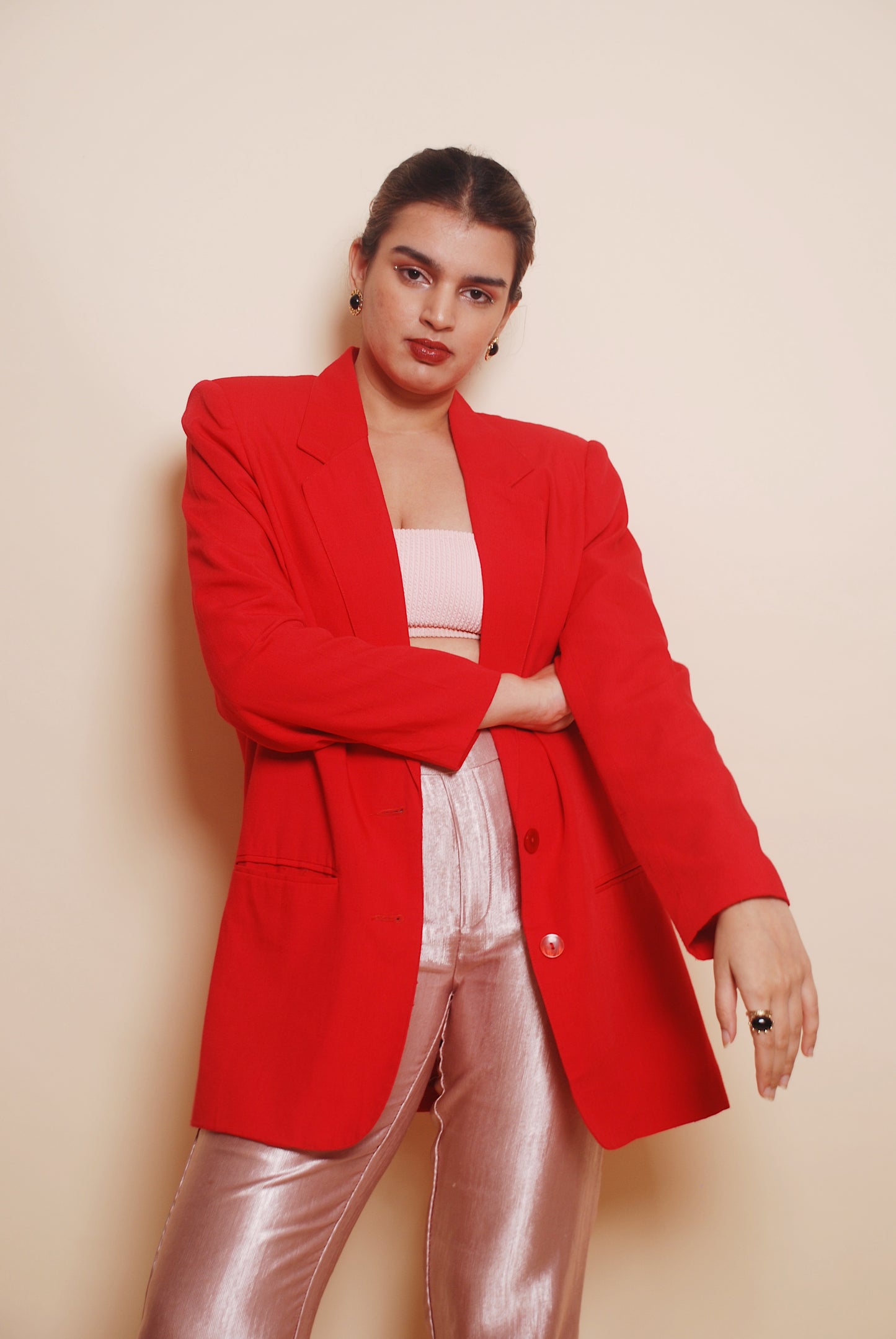 Vintage red long blazer