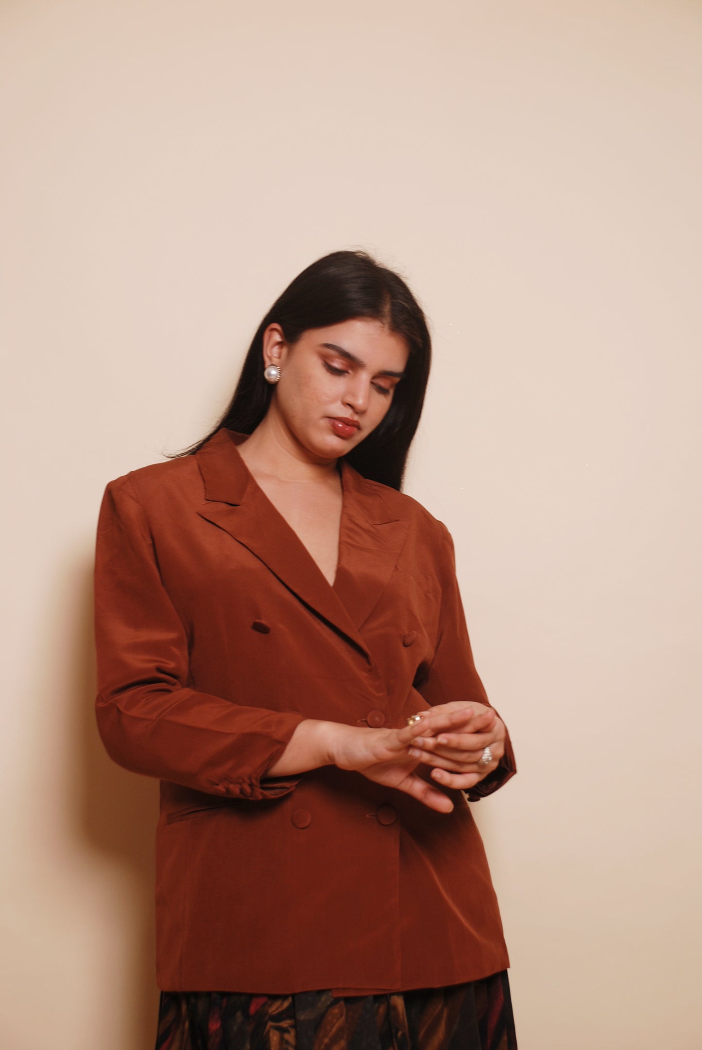 Vintage rust double breasted blazer