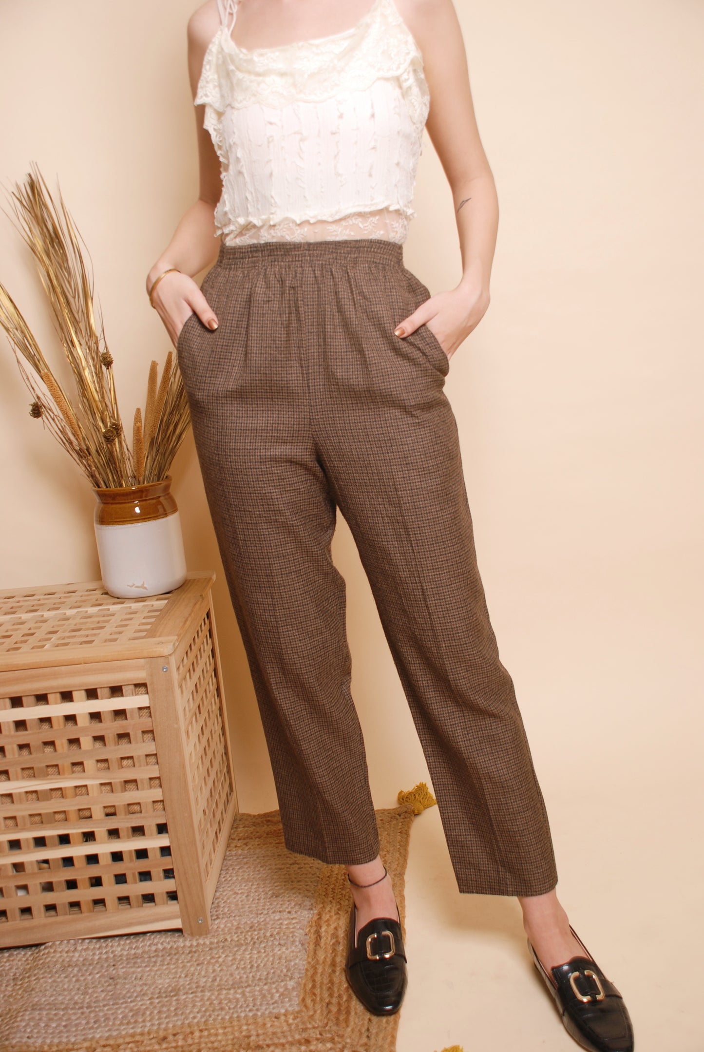 Vintage brown checkered pants