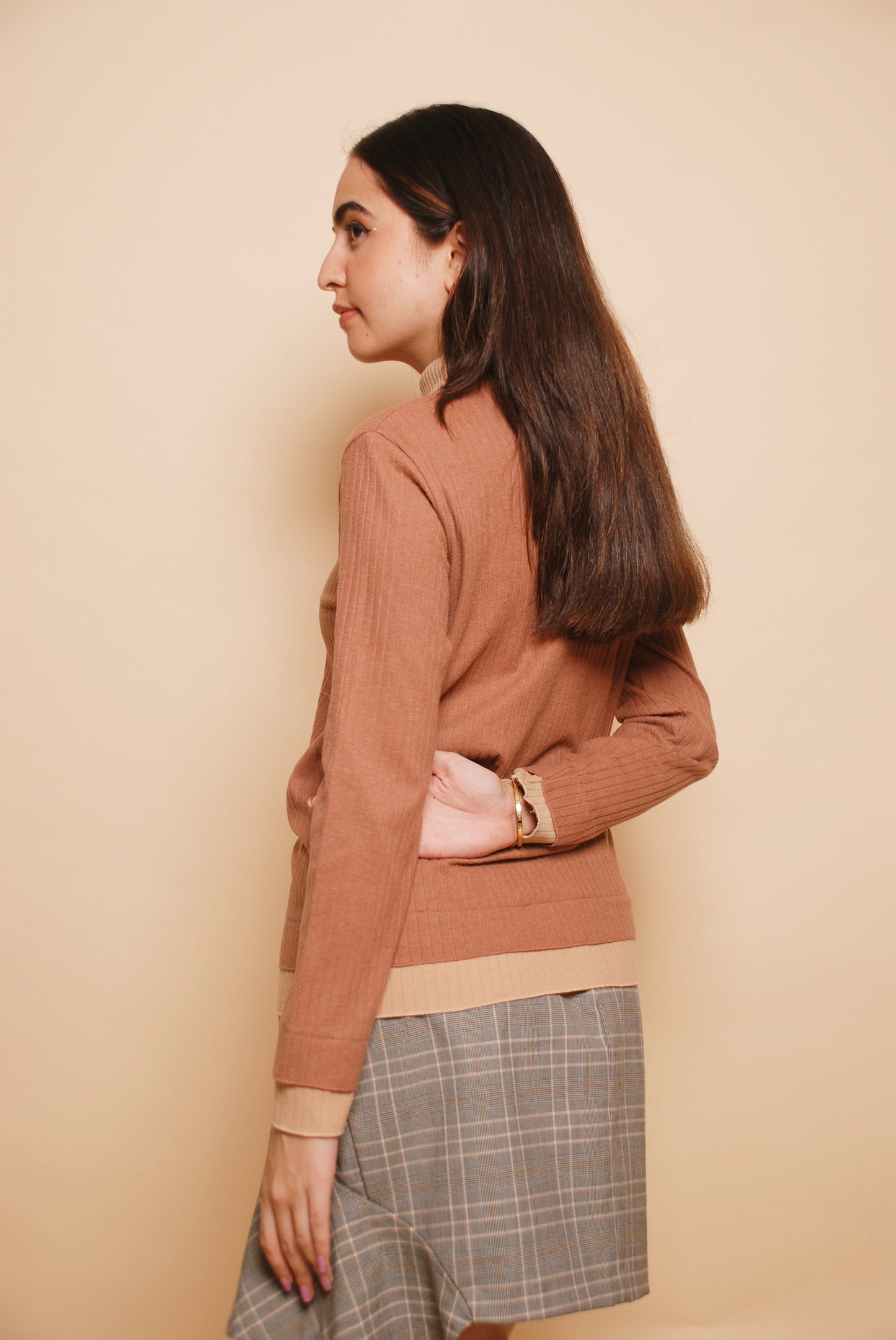 Brown high neck sweater