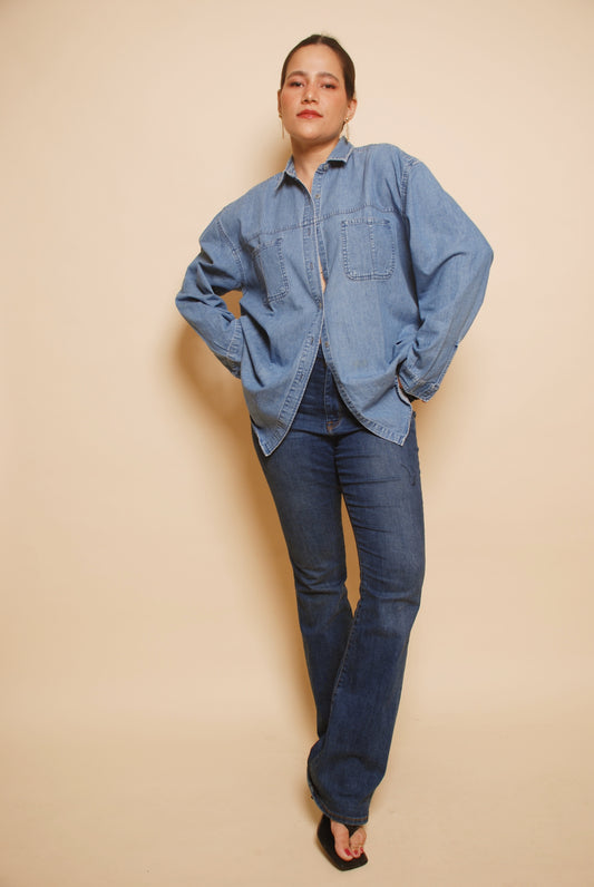 Light blue full sleeve denim shirt