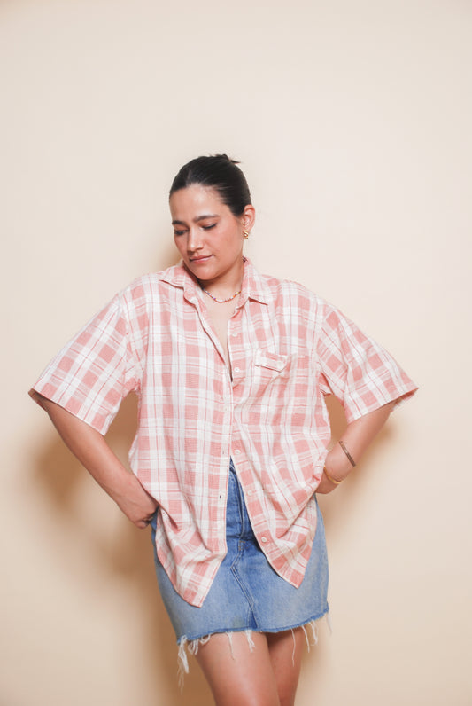 Vintage red & cream checkered shirt