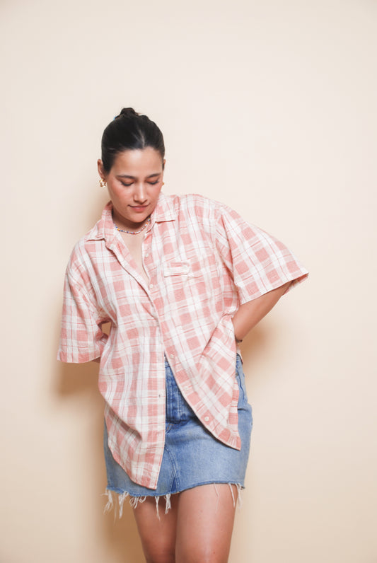 Vintage red & cream checkered shirt