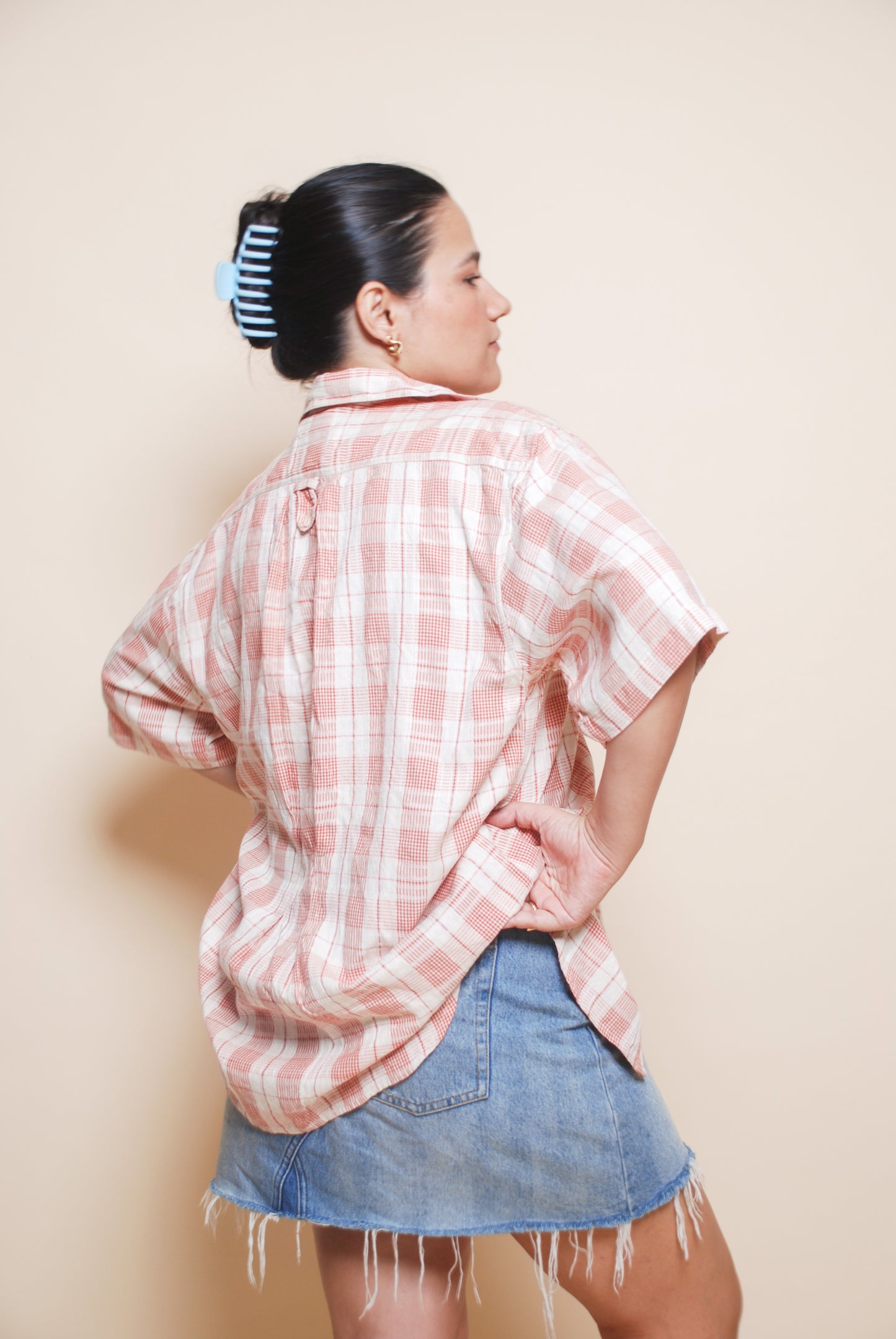 Vintage red & cream checkered shirt