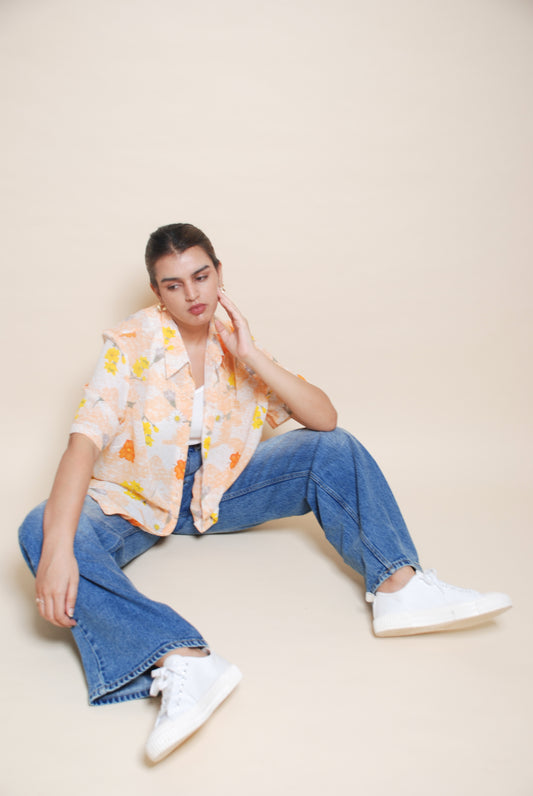 Orange floral shirt