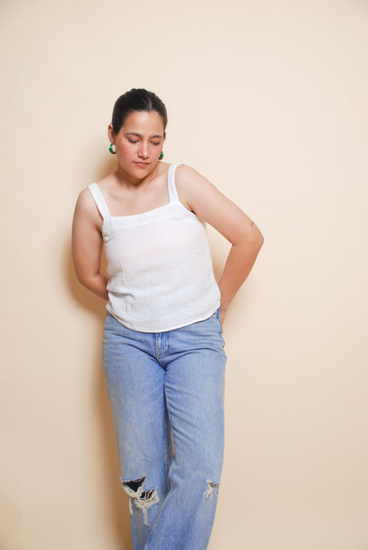 White cotton top