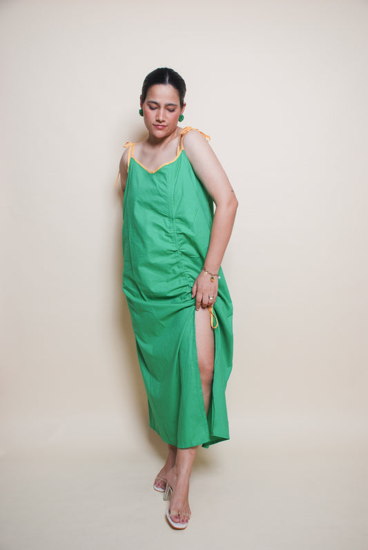 Bright green maxi dress