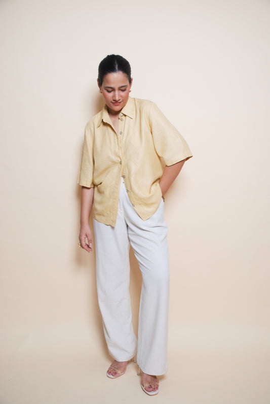 Beige short sleeve shirt