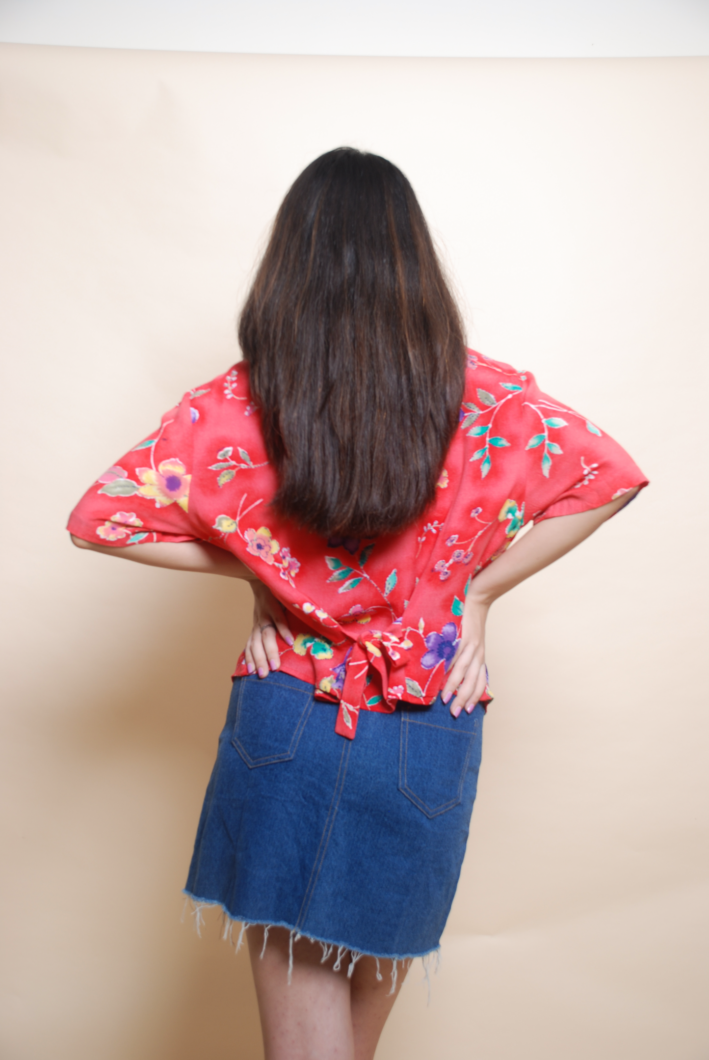 Red floral resort shirt