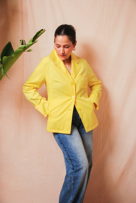 Bright yellow full sleeve jacket