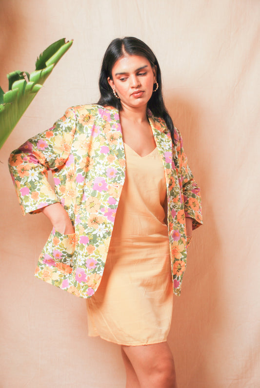 Vintage multicolor floral blazer