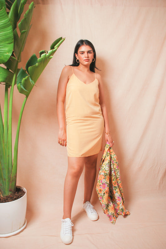 Light yellow slip dress