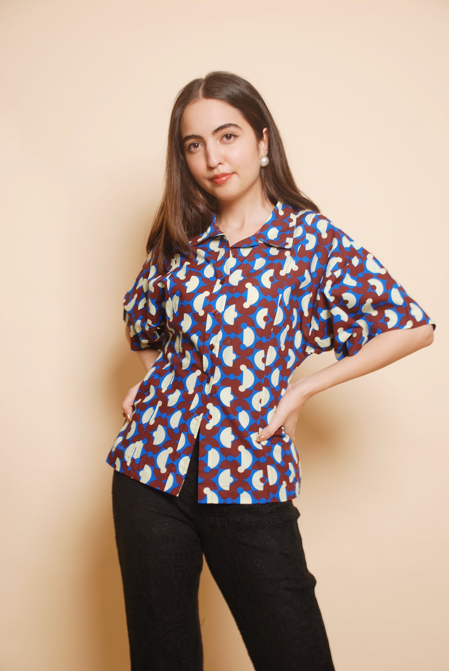 Multicolour printed structured shirt