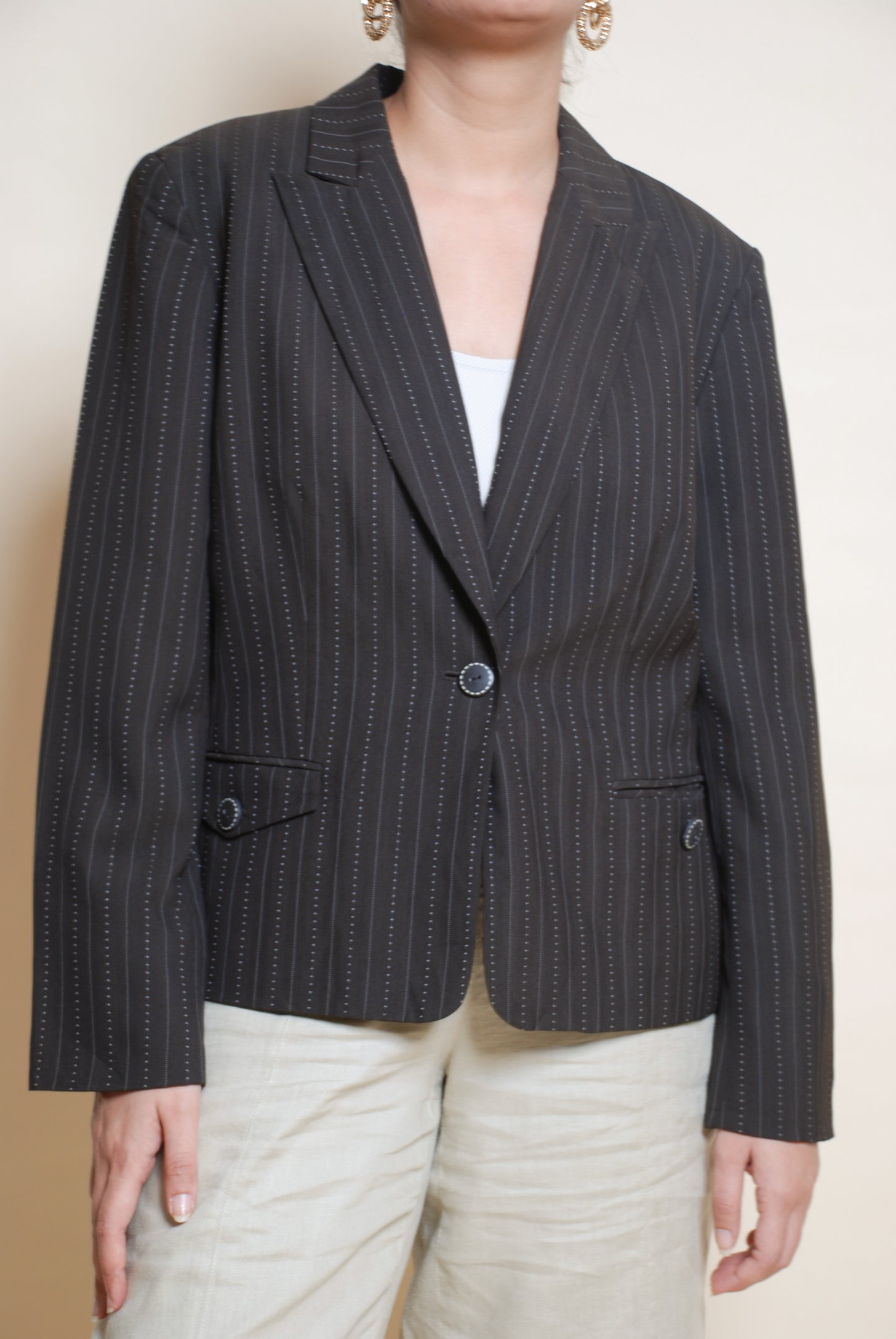 Vintage 80's brown striped blazer